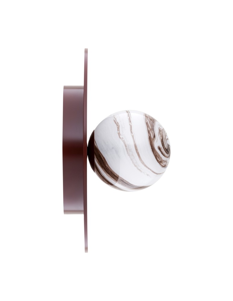 Designer wall lamps - Argon PIAVA 8446 wall lamp / plafond 1 pł., shade white and brown (marble), elements chocolate brown glass, lacquered steel - product kolory-swiatla.pl 5