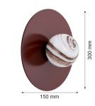 Designer wall lamps - Argon PIAVA 8446 wall lamp / plafond 1 pł., shade white and brown (marble), elements chocolate brown glass, lacquered steel - product 7