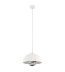 Single pendant lamps - Argon PIAVA 8443 1-fl. pendant lamp, white-brown (marble) lampshade, white glass cream elements, lacquered steel - product 2