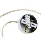 Single pendant lamps - Argon PIAVA 8443 1-fl. pendant lamp, white-brown (marble) lampshade, white glass cream elements, lacquered steel - product 6