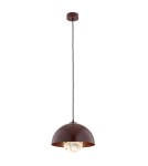 Single pendant lamps - Argon PIAVA 8444 1-fl. pendant lamp, white and brown (marble) lampshade, chocolate brown glass elements, lacquered steel - product 1