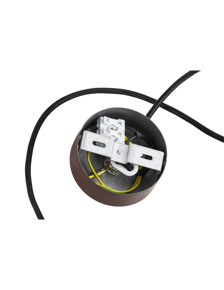 Single pendant lamps - Argon PIAVA 8444 1-fl. pendant lamp, white and brown (marble) lampshade, chocolate brown glass elements, lacquered steel - product kolory-swiatla.pl 6