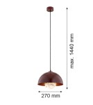 Single pendant lamps - Argon PIAVA 8444 1-fl. pendant lamp, white and brown (marble) lampshade, chocolate brown glass elements, lacquered steel - product 7
