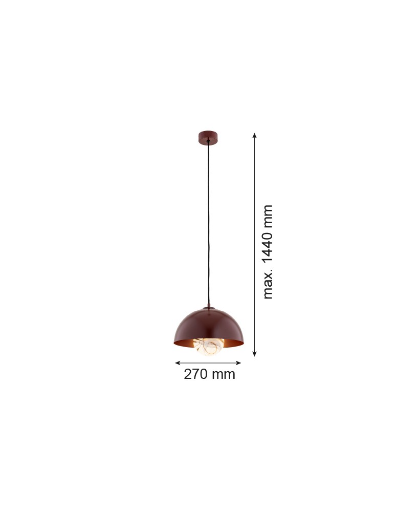 Single pendant lamps - Argon PIAVA 8444 1-fl. pendant lamp, white and brown (marble) lampshade, chocolate brown glass elements, lacquered steel - product kolory-swiatla.pl 7