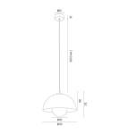 Single pendant lamps - Argon PIAVA 8444 1-fl. pendant lamp, white and brown (marble) lampshade, chocolate brown glass elements, lacquered steel - product 8