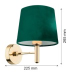 Classic wall lamps - Argon PONTE PLUS wall lamp 1 pł. 1x15W (max) green dark brass 8105 - product 4