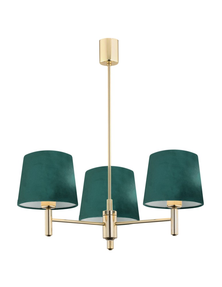 3-point chandelier - Argon PONTE PLUS 3 fl. chandelier 3x15W (max) green dark brass 6192 - product kolory-swiatla.pl 1
