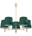 5-point chandeliers - Argon PONTE PLUS chandelier 5 fl. 5x15W (max) green dark brass 2145 - product 1