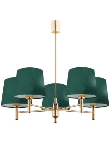 Argon PONTE PLUS chandelier 5 fl. 5x15W (max) green dark brass 2145