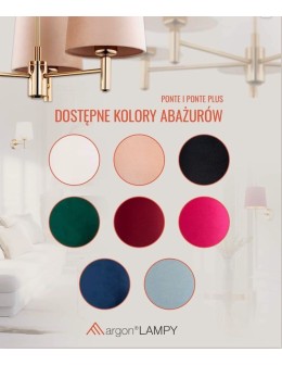 Argon PONTE PLUS żyrandol 5 pł. 5x15W (max) zielony ciemny mosiądz 2145 - produkt 2