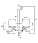 5-point chandeliers - Argon PONTE PLUS chandelier 5 fl. 5x15W (max) green dark brass 2145 - product 4