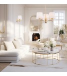 3-point chandelier - Argon PONTE PLUS 3 fl. chandelier 3x15W (max) cream dark brass 6110 - product 6