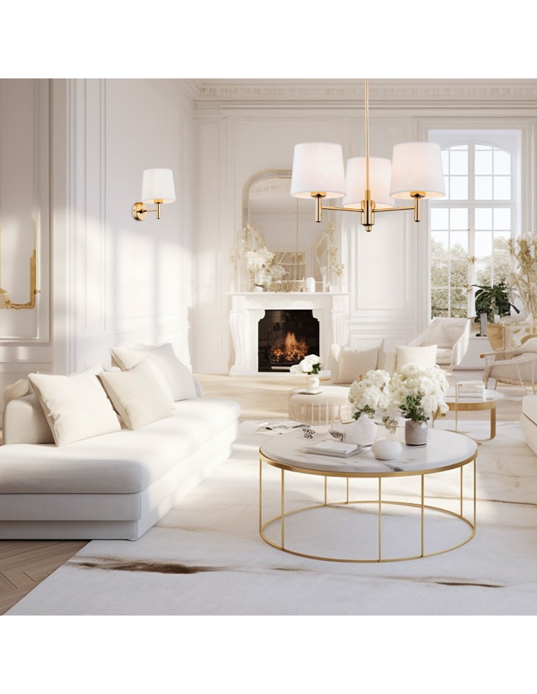 3-point chandelier - Argon PONTE PLUS 3 fl. chandelier 3x15W (max) cream dark brass 6110 - product kolory-swiatla.pl 6