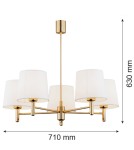 5-point chandeliers - Argon PONTE PLUS chandelier 5 fl. 5x15W (max) cream dark brass 2106 - product 7