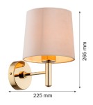 Classic wall lamps - Argon PONTE PLUS wall lamp 1 pł. 1x15W (max) beige dark brass 4727 - product 6