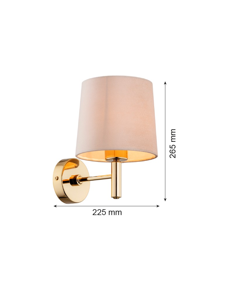 Classic wall lamps - Argon PONTE PLUS wall lamp 1 pł. 1x15W (max) beige dark brass 4727 - product kolory-swiatla.pl 6