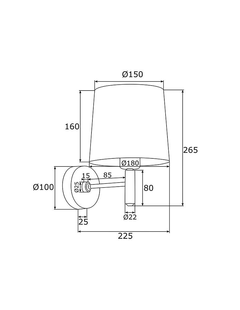 Classic wall lamps - Argon PONTE PLUS wall lamp 1 pł. 1x15W (max) beige dark brass 4727 - product kolory-swiatla.pl 7