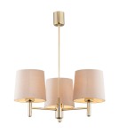 Chandelier with lampshade - Argon PONTE PLUS 3 fl. chandelier 3x15W (max) beige dark brass 6109 - product 1
