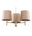 Chandelier with lampshade - Argon PONTE PLUS 3 fl. chandelier 3x15W (max) beige dark brass 6109 - product 3