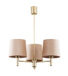 Chandelier with lampshade - Argon PONTE PLUS 3 fl. chandelier 3x15W (max) beige dark brass 6109 - product 5
