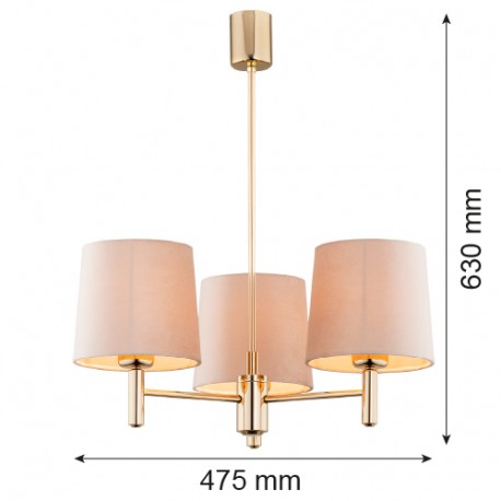 Argon PONTE PLUS żyrandol 3 pł. 3x15W (max) beżowy ciemny mosiądz 6109