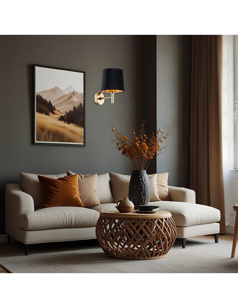 Classic wall lamps - Argon PONTE PLUS wall lamp 1 pł. 1x15W (max) black dark brass 4729 - product kolory-swiatla.pl 4