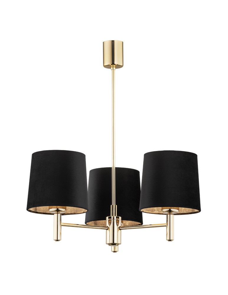 Classic chandeliers - Argon PONTE PLUS 3 fl. chandelier 3x15W (max) black dark brass 6111 - product kolory-swiatla.pl 1