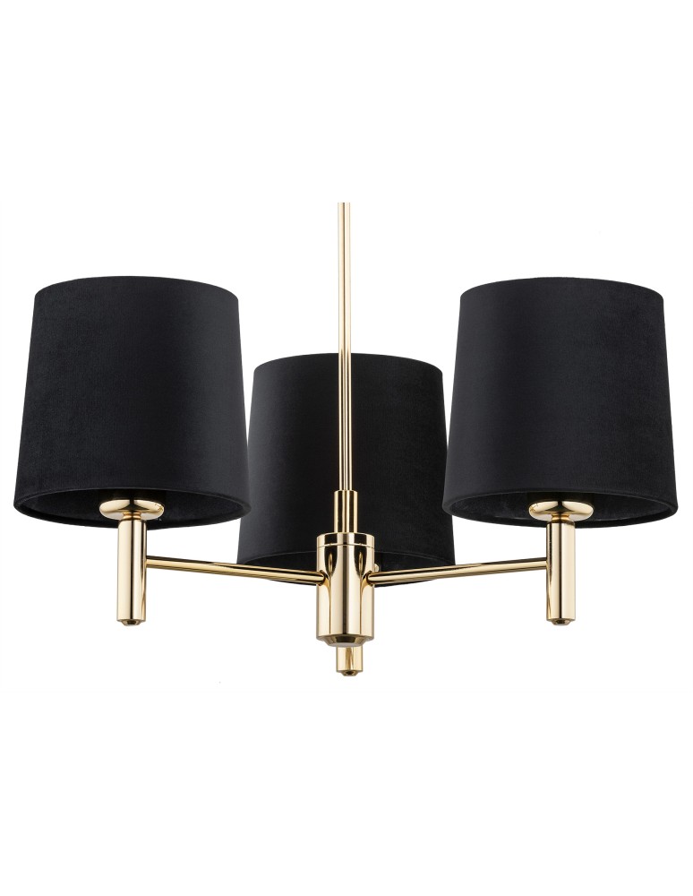 Classic chandeliers - Argon PONTE PLUS 3 fl. chandelier 3x15W (max) black dark brass 6111 - product kolory-swiatla.pl 3