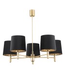Classic chandeliers - Argon PONTE PLUS 5 fl. chandelier 5x15W (max) black dark brass 2107 - product 1