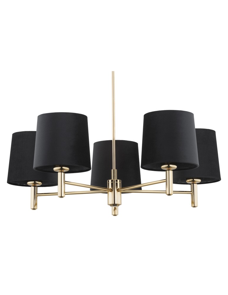Classic chandeliers - Argon PONTE PLUS 5 fl. chandelier 5x15W (max) black dark brass 2107 - product kolory-swiatla.pl 4