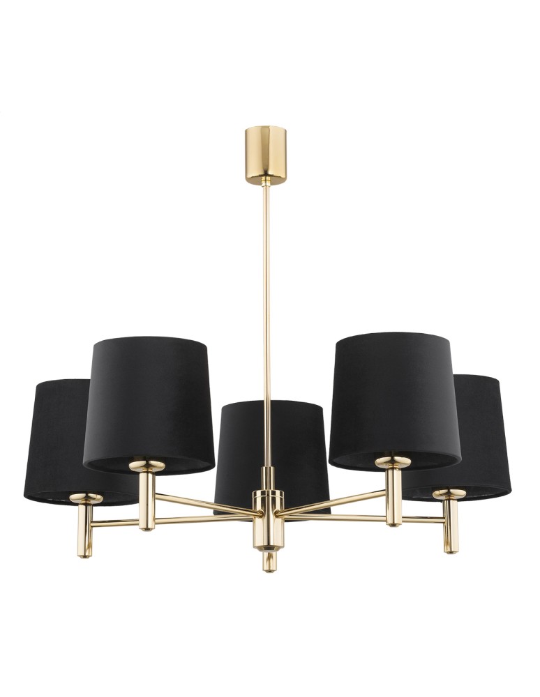 Classic chandeliers - Argon PONTE PLUS 5 fl. chandelier 5x15W (max) black dark brass 2107 - product kolory-swiatla.pl 5