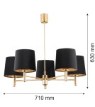 Classic chandeliers - Argon PONTE PLUS 5 fl. chandelier 5x15W (max) black dark brass 2107 - product 7