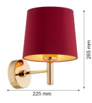 Classic wall lamps - Argon PONTE PLUS wall lamp 1 pł. 1x15W (max) red dark brass 8311 - product 6