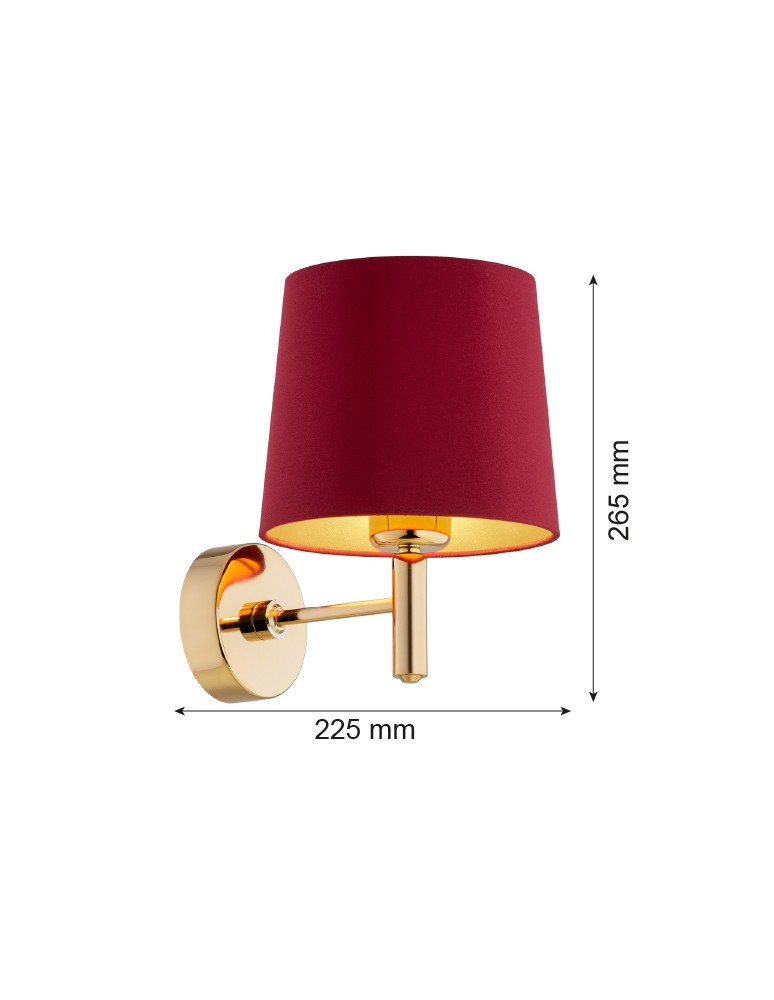 Classic wall lamps - Argon PONTE PLUS wall lamp 1 pł. 1x15W (max) red dark brass 8311 - product kolory-swiatla.pl 6