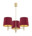 3-point chandelier - Argon PONTE PLUS 3 fl. chandelier 3x15W (max) red dark brass 6266 - product 1