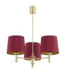 3-point chandelier - Argon PONTE PLUS 3 fl. chandelier 3x15W (max) red dark brass 6266 - product 2