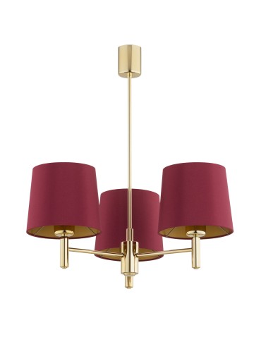 Argon PONTE PLUS 3 fl. chandelier 3x15W (max) red dark brass 6266 - product 2