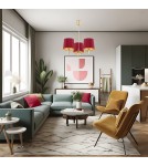 3-point chandelier - Argon PONTE PLUS 3 fl. chandelier 3x15W (max) red dark brass 6266 - product 3