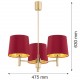 Argon PONTE PLUS żyrandol 3 pł. 3x15W (max) czerwony ciemny mosiądz 6266