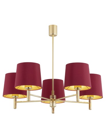 Argon PONTE PLUS 5 fl. chandelier 5x15W (max) red dark brass 2169