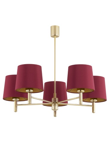 Argon PONTE PLUS 5 fl. chandelier 5x15W (max) red dark brass 2169 - product 2