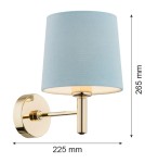 Classic wall lamps - Argon PONTE wall lamp 1 pł. 1x15W (max) blue dark brass 4347 - product 12