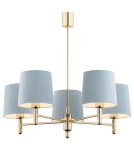 Classic chandeliers - Argon PONTE 5 fl. pendant lamp 5x15W (max) blue dark brass 2085 - product 1