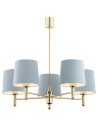 Argon PONTE 5 fl. pendant lamp 5x15W (max) blue dark brass 2085
