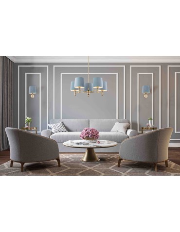 Argon PONTE 5 fl. pendant lamp 5x15W (max) blue dark brass 2085 - product 2