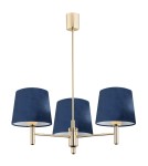 Classic chandeliers - Argon PONTE 3 fl. pendant lamp 3x15W (max) navy blue dark brass 1485 - product 1