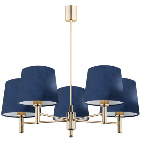 Argon PONTE lampa wisząca 5 pł. 5x15W (max) granat ciemny mosiądz 2086