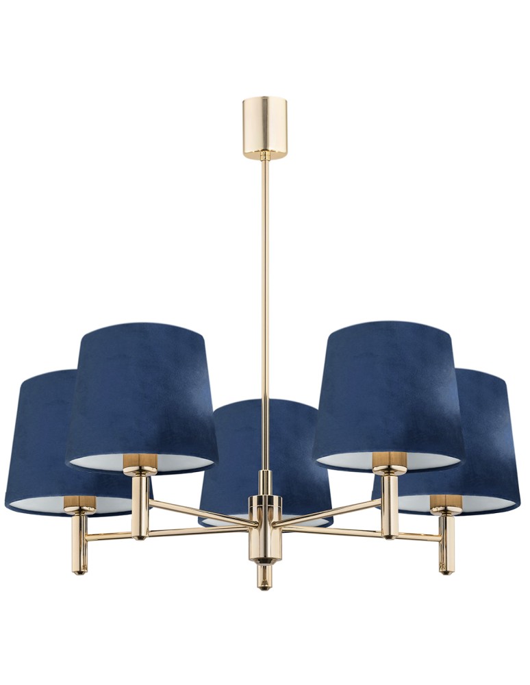 Classic chandeliers - Argon PONTE pendant lamp 5 pł. 5x15W (max) dark brass 2086 - product kolory-swiatla.pl 1