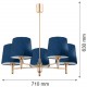 Argon PONTE lampa wisząca 5 pł. 5x15W (max) granat ciemny mosiądz 2086