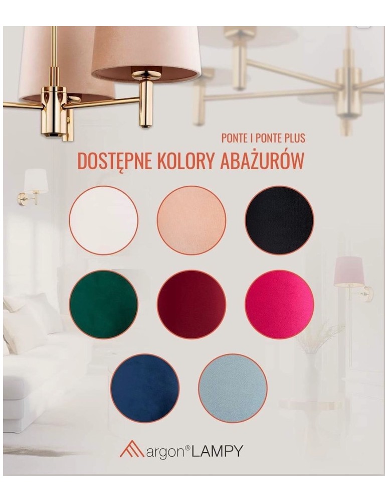 Classic wall lamps - Argon PONTE wall lamp 1 pł. 1x15W (max) pink dark brass 4349 - product kolory-swiatla.pl 3